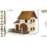 Moara de apa- Set constructie casute traditionale din lemn